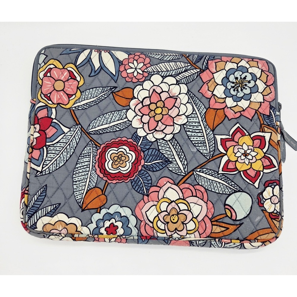 Vera Bradley Laptop Sleeve Tropical Evening Quilted Floral 14 in X 11 in